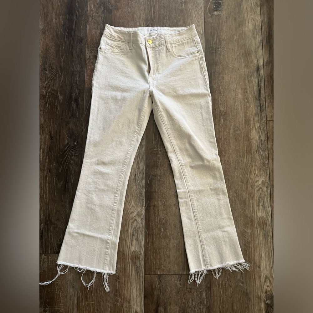FRAME Le crop mini boot raw edge